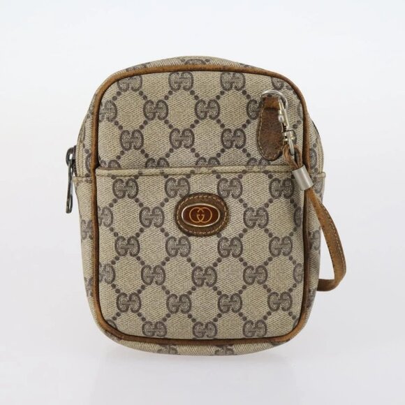 GUCCI GG Canvas Supreme Bamboo Bag Nylon PVC 3 Set Beige Black Auth - Picture 7 of 16